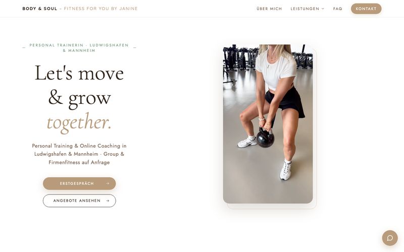 Startseite von BODY & SOUL by Janine